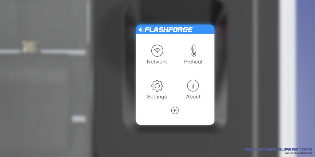 full colour color touch screen interface on the flashforge adventurer 3 III 3d printer