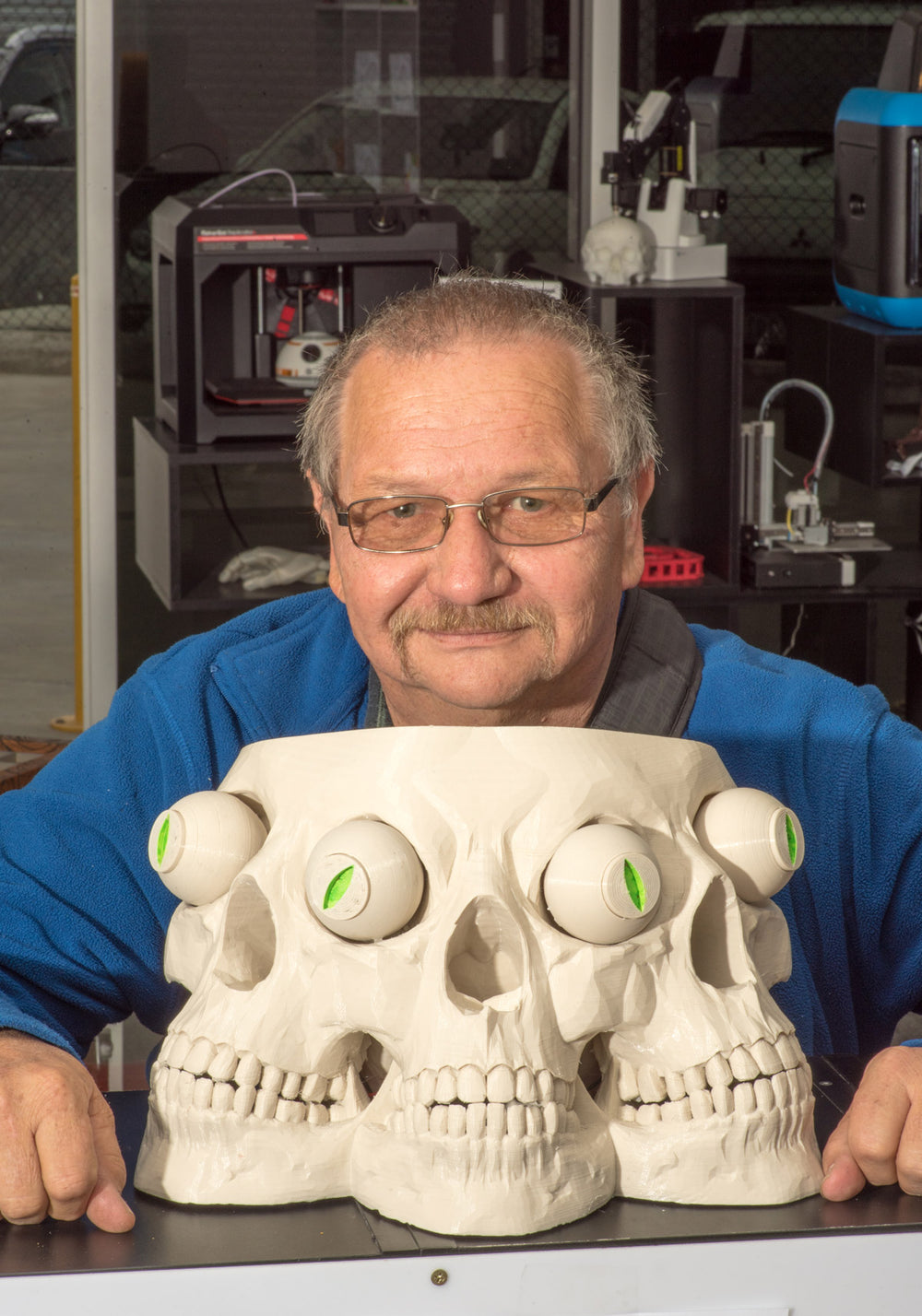 Johns 3d headed skull for haloween