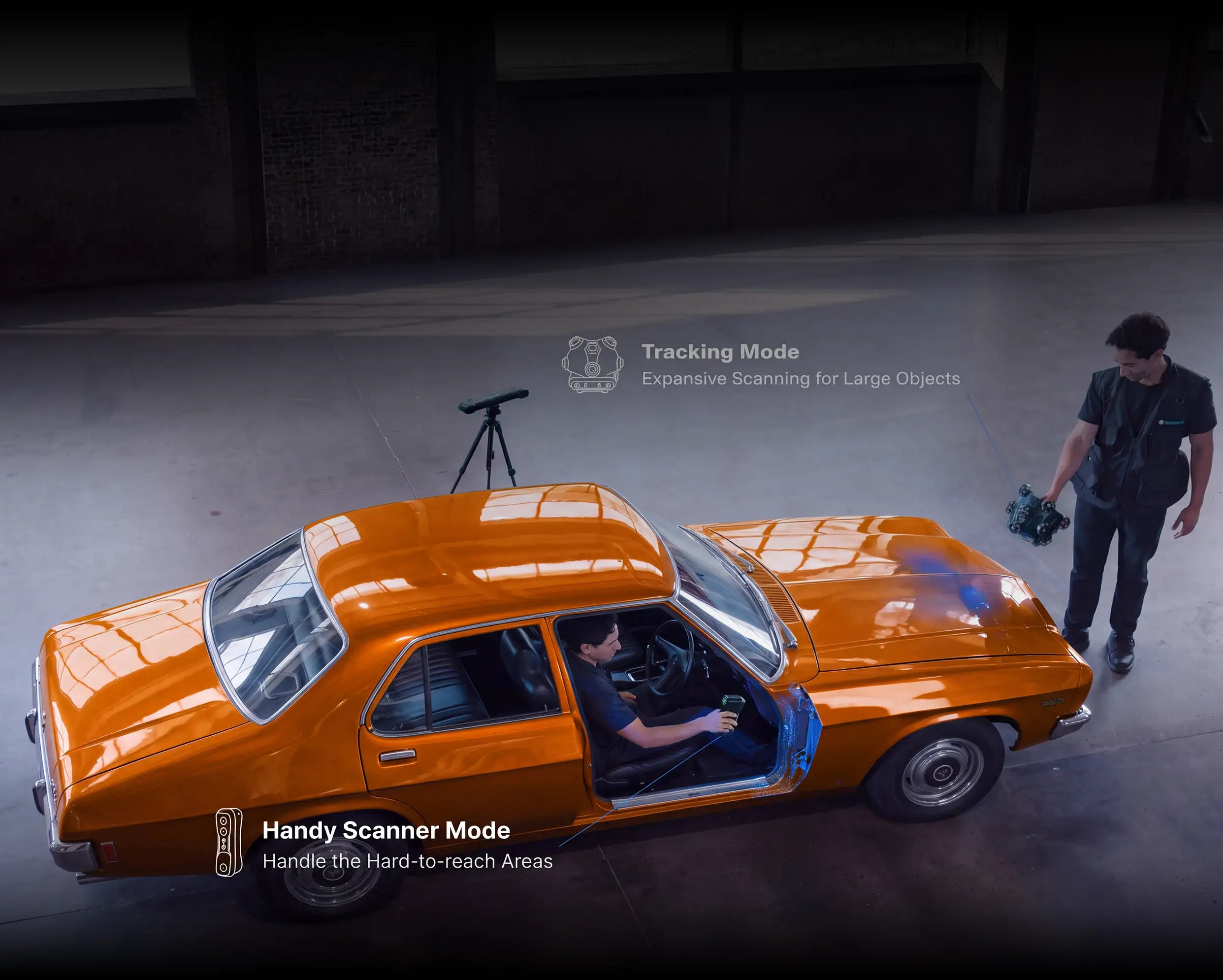 3D Scanning an Orange HQ Holden with the Einscan Track 3D scanner by Shining 3D