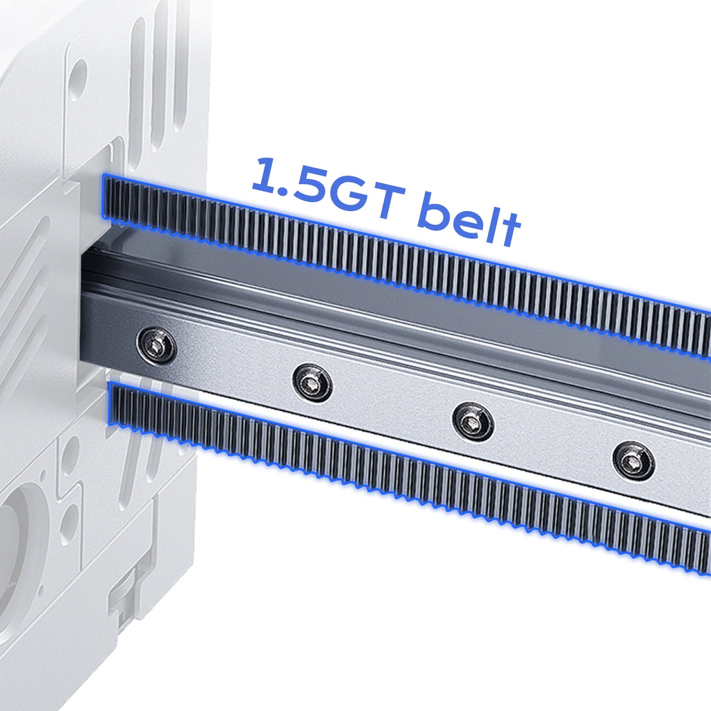 Qidi Q2 uses 1.5GT belts with finer teeth which improves print quality