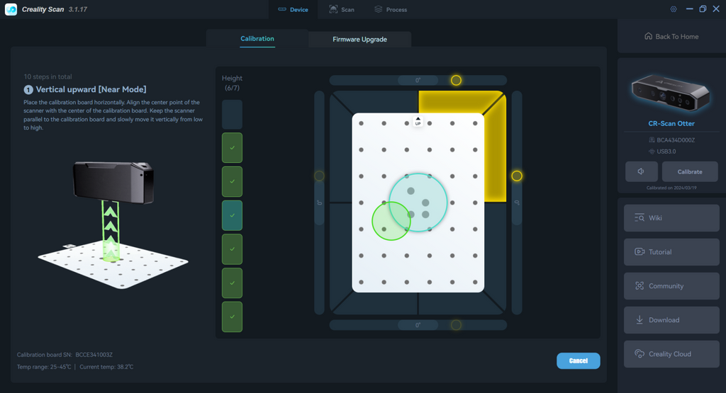 Creality Scan, intuitively leads you step-by-step through the calibration, scanning and mesh model process.