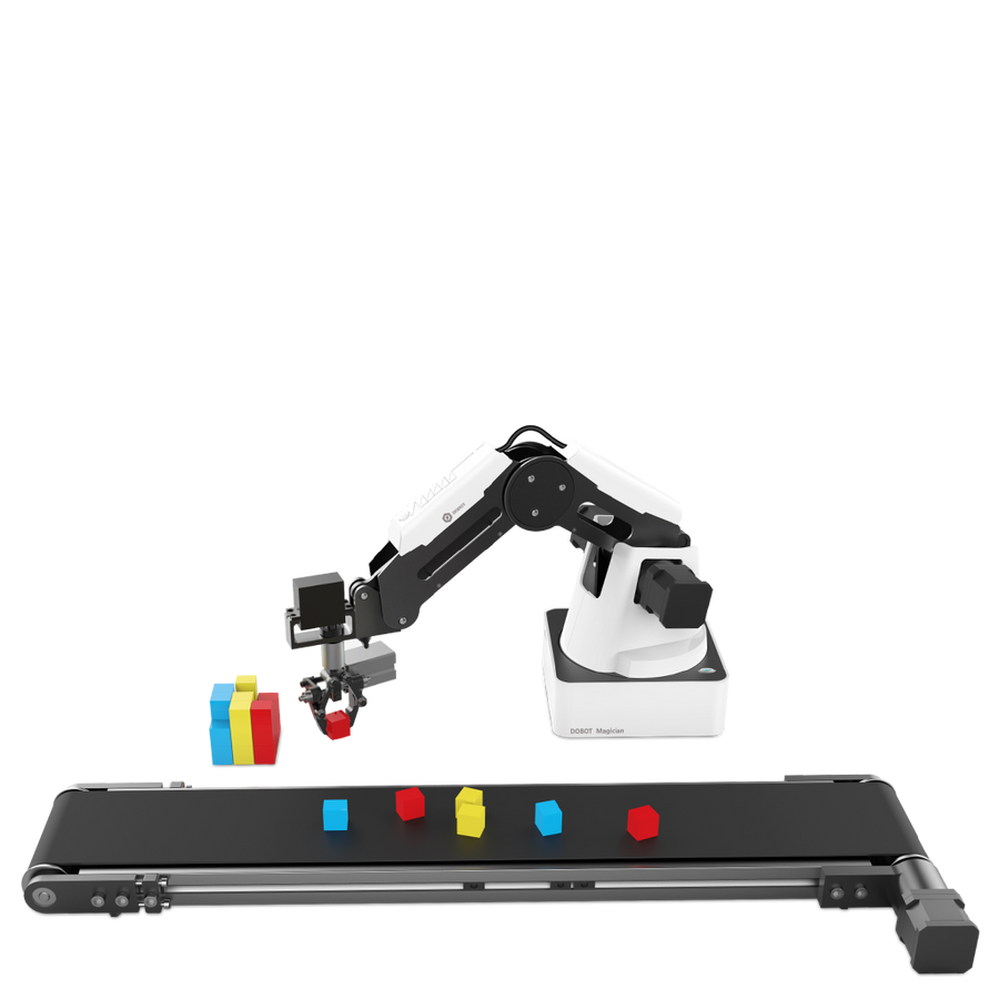 dobot magician four axis arm for production and stem conveyor belt kit