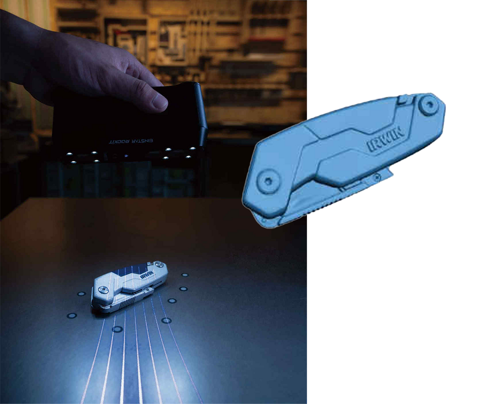 7 Parallel blue line scanning and deep hole capture with instar Rockit 3d scanner