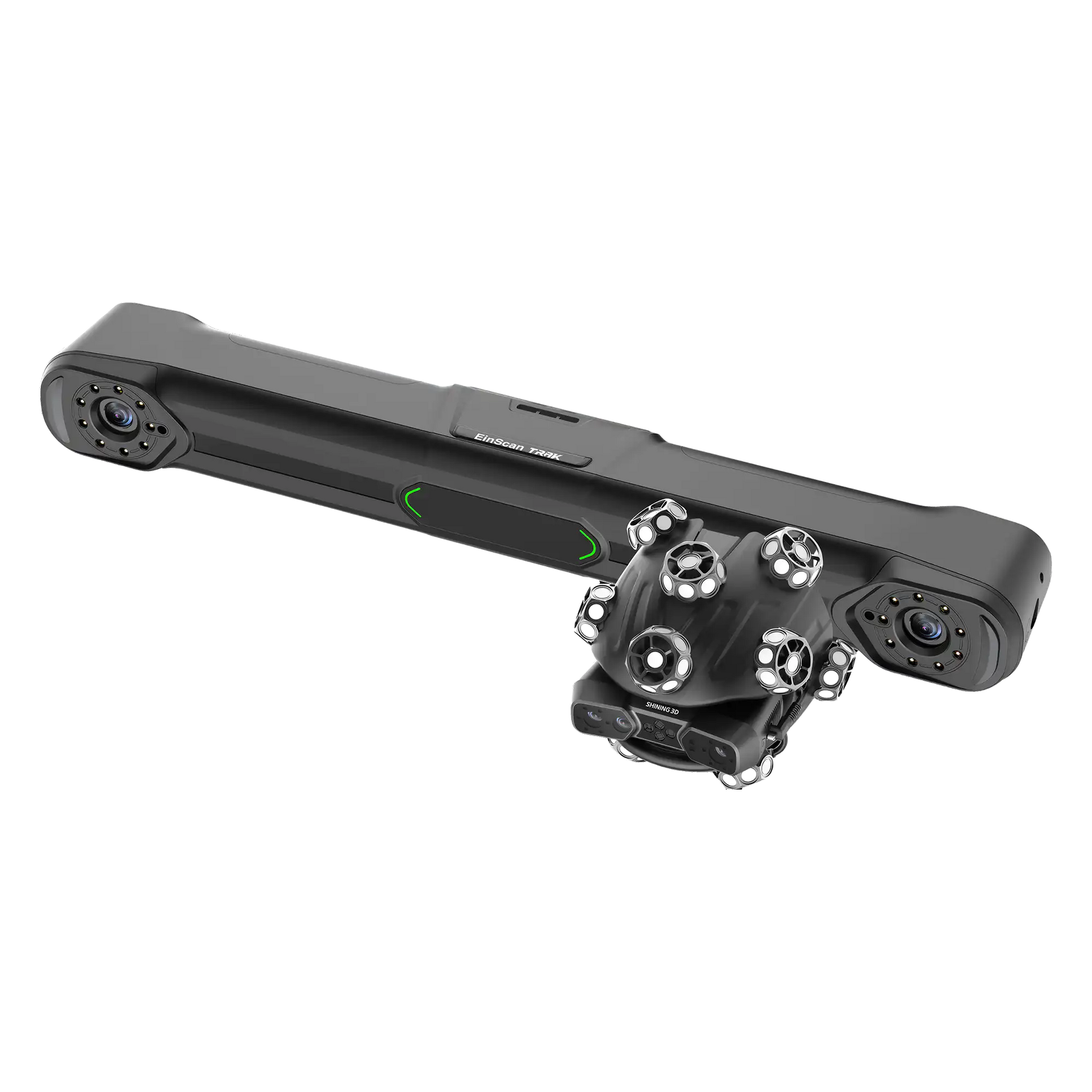 The EinScan Trak adopts a modular design, with the main body equipped with a large-capacity battery and Wi-Fi6 module, supporting wireless and wired dual-mode switching.