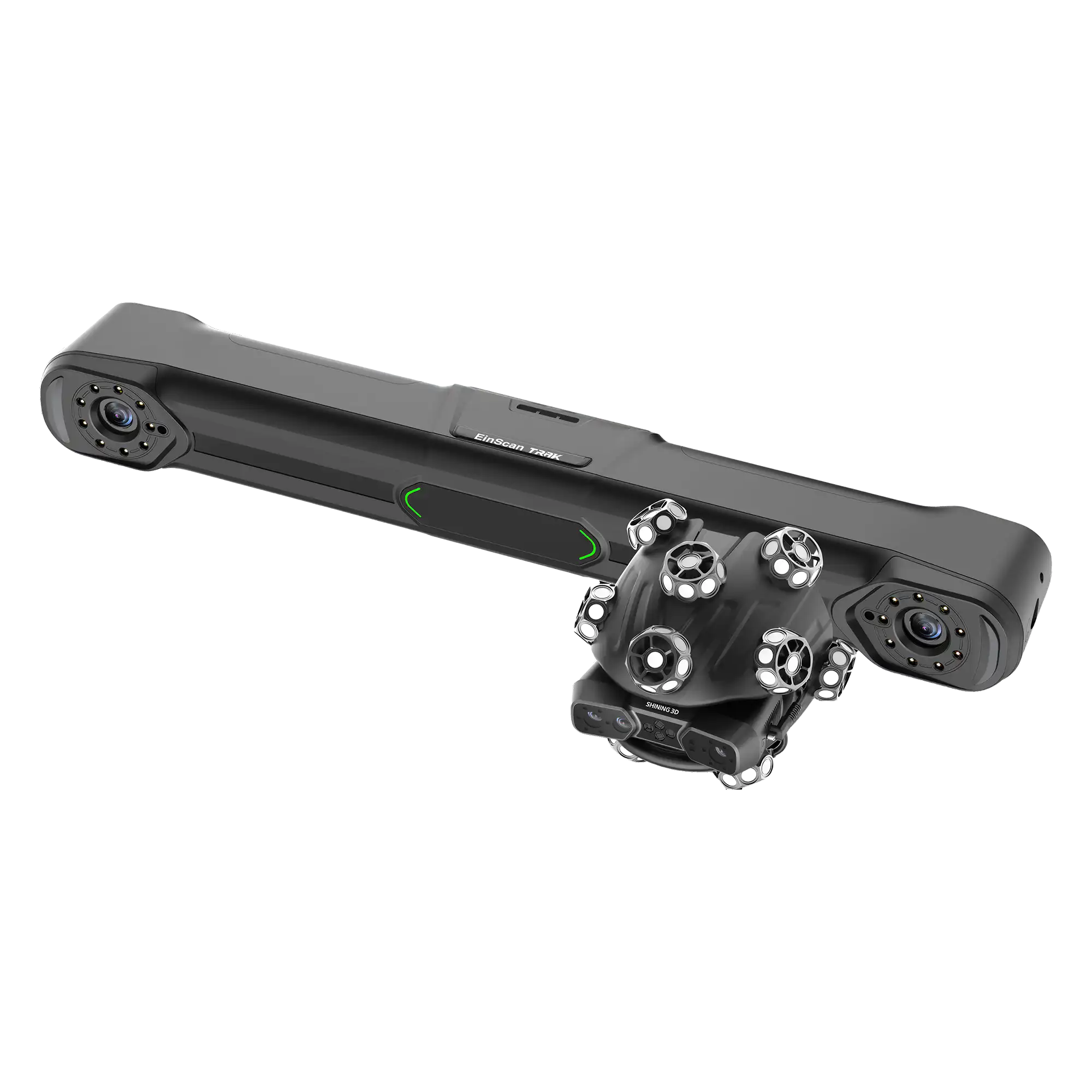The EinScan Trak adopts a modular design, with the main body equipped with a large-capacity battery and Wi-Fi6 module, supporting wireless and wired dual-mode switching.