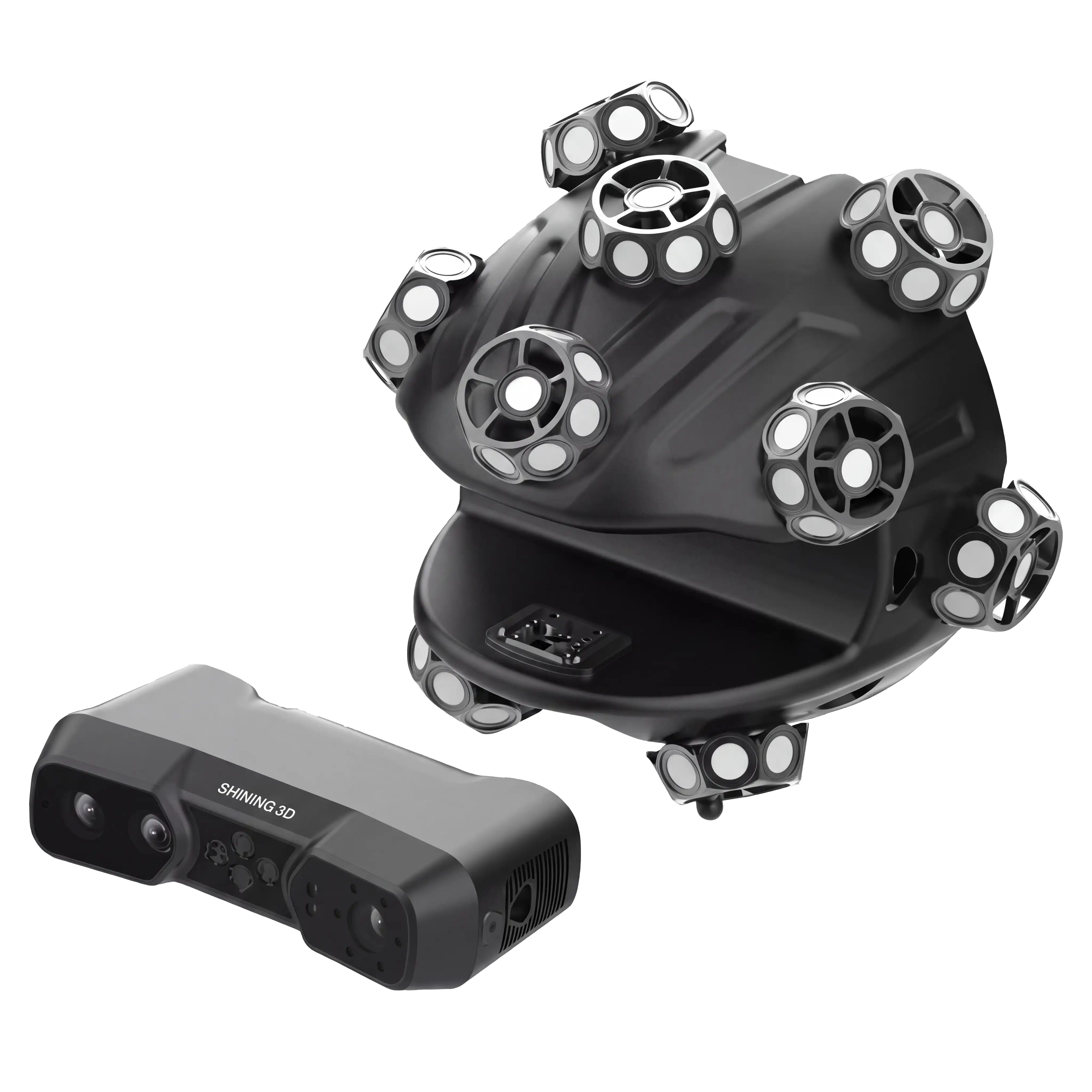 Einscan Trak 3d scanner is removable from the Spherical Scanner so you can conveniently scan without the tracking systems.