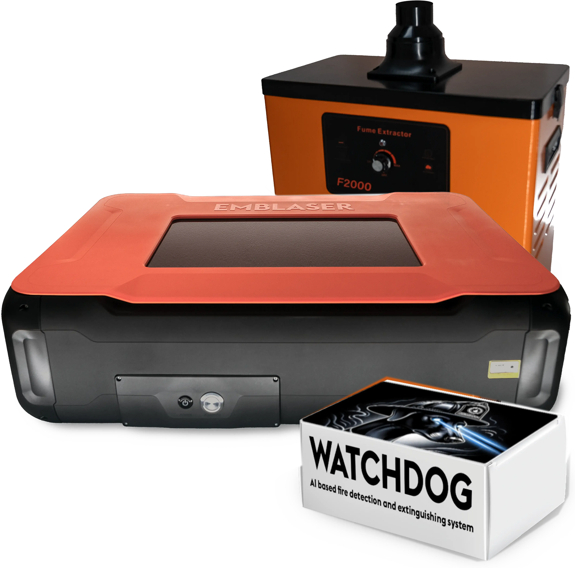 Emblaser Pro + WatchDog + Fume Extractor Bundle - Laser Cutter & Engrazer Darkly Labs