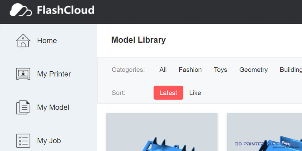 new flashcloud interface for managing 3d printers