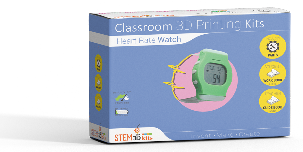 Heart Rate Watch Classroom 3D Printing Kit STEM 3d kits