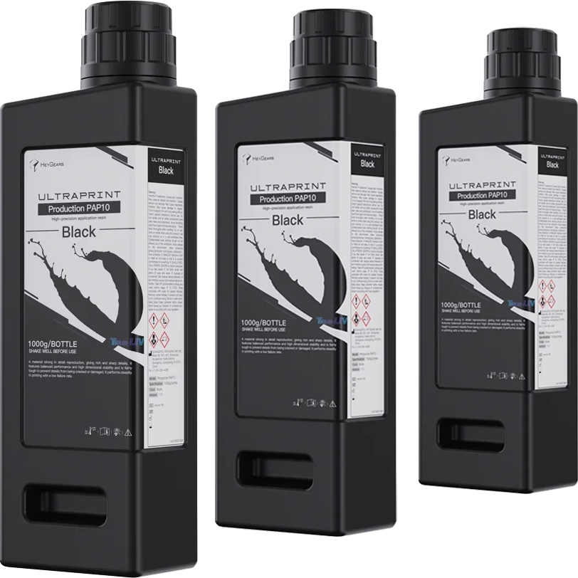 HeyGears UltraPrint-Production PAP10 Precise Detail Resin BLACK 3 pack