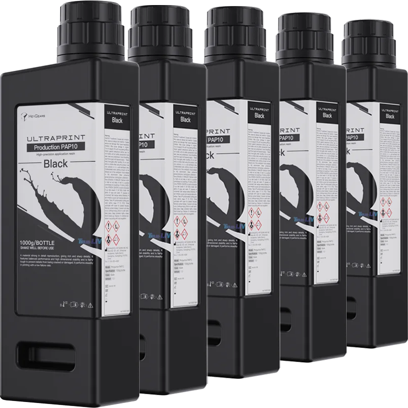 HeyGears UltraPrint-Production PAP10 Precise Detail Resin BLACK 5 pack