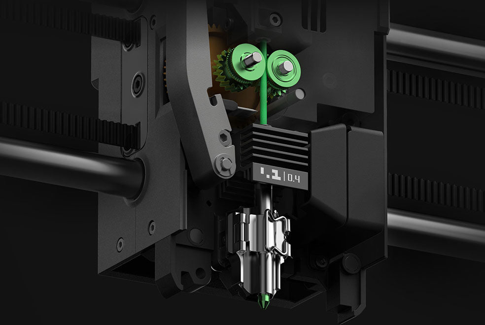 P2S Hardened steel nozzle is easy to replace making it an ideal 3d printer for schools