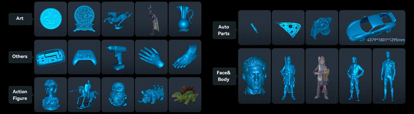 .stl files samples from the Creality CR-scan otter. Ideally suited for art, action figures, automotive and body scanning.