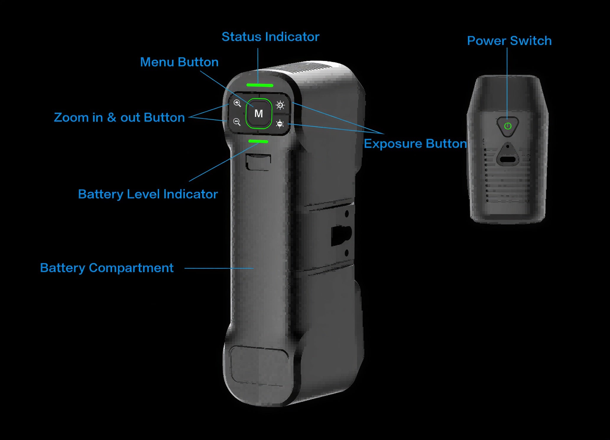 Einscan Trak Handheld scanner features and functions and buttons