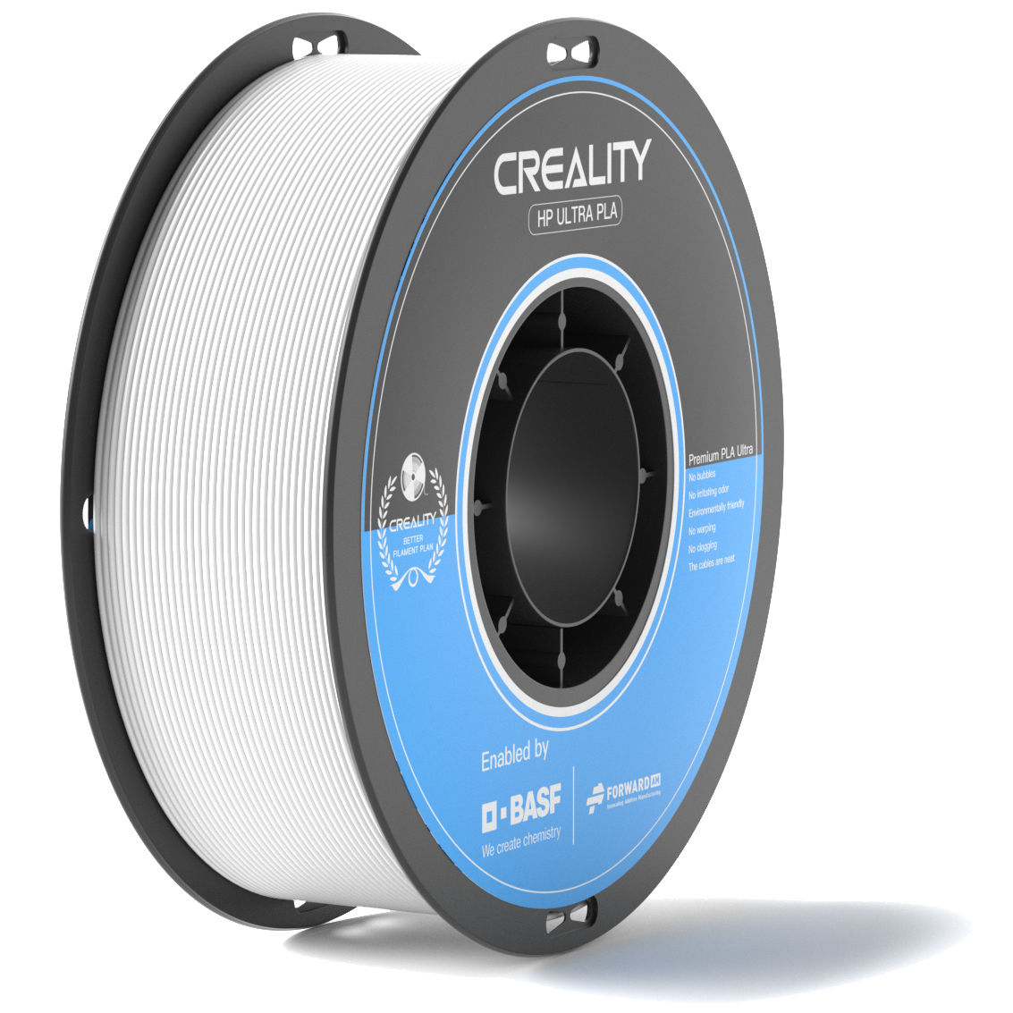 White HP-ultra PLA hyperspped filament co-founded by Creality & BASF
