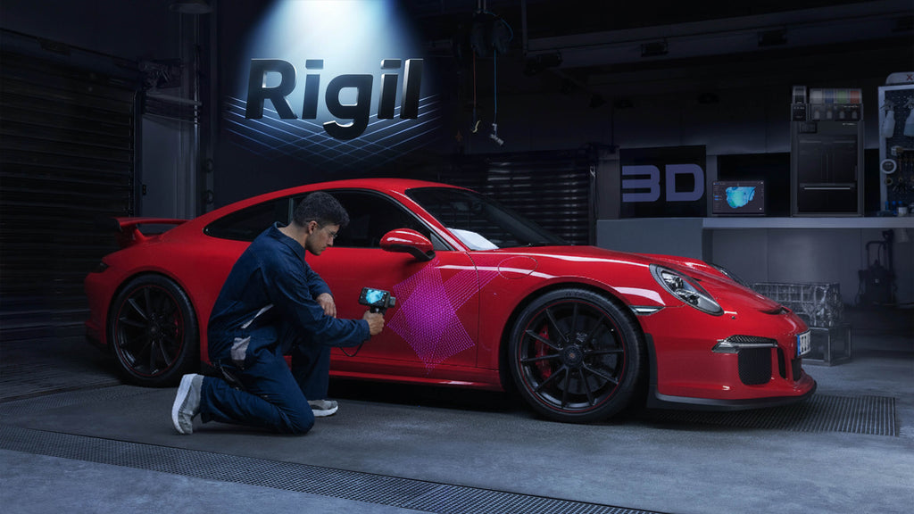Einscan Rigil 3 Scanning a Porsche 911 GT3 in Guards Red