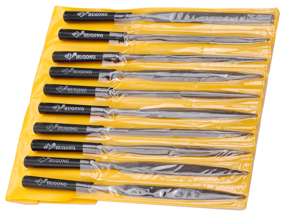 Needle file 10 pack in carry bag for deburring 3d printed parts