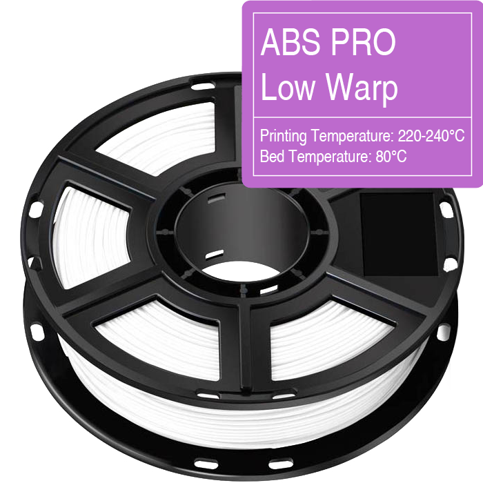 Flashforge ABS Pro Low Warp White FIlament for professional 3d printing