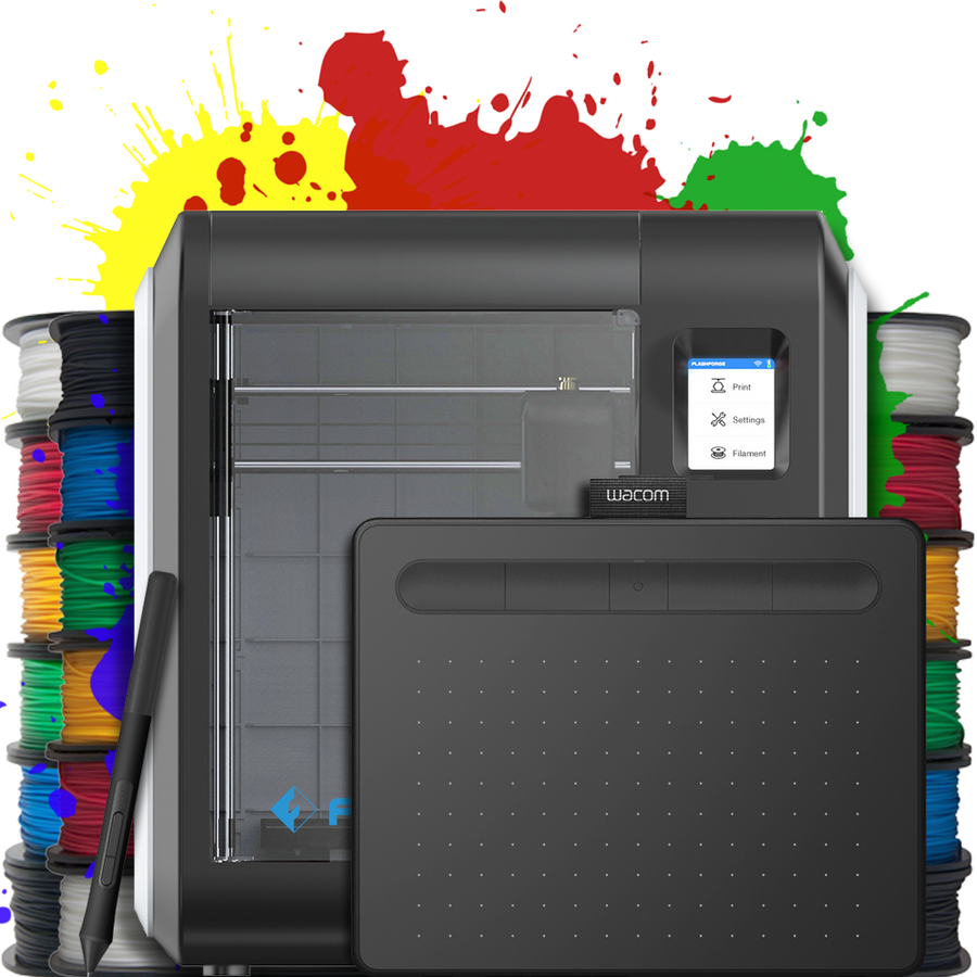 flashforge adventurer 3 III new 3D printer complete artist bundle wacom intuos and filament