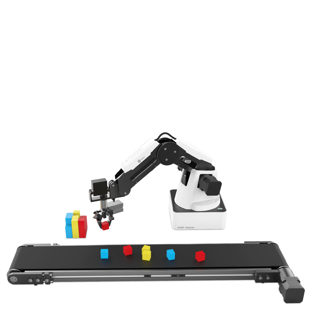 dobot magician four axis arm for production and stem conveyor belt kit 