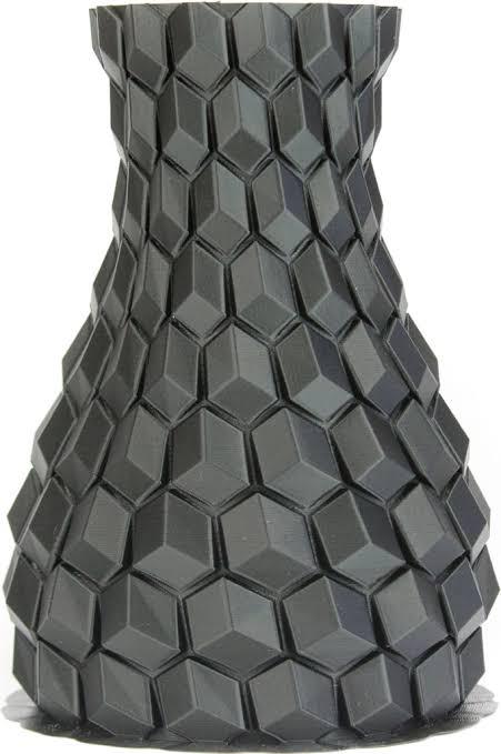 Flashforge Matte Black 3D Printed Vase in PLA
