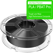 Black PLA PBAT Professional Tough Low Warping Filament for 3D Printers - Jelly Bean Filament