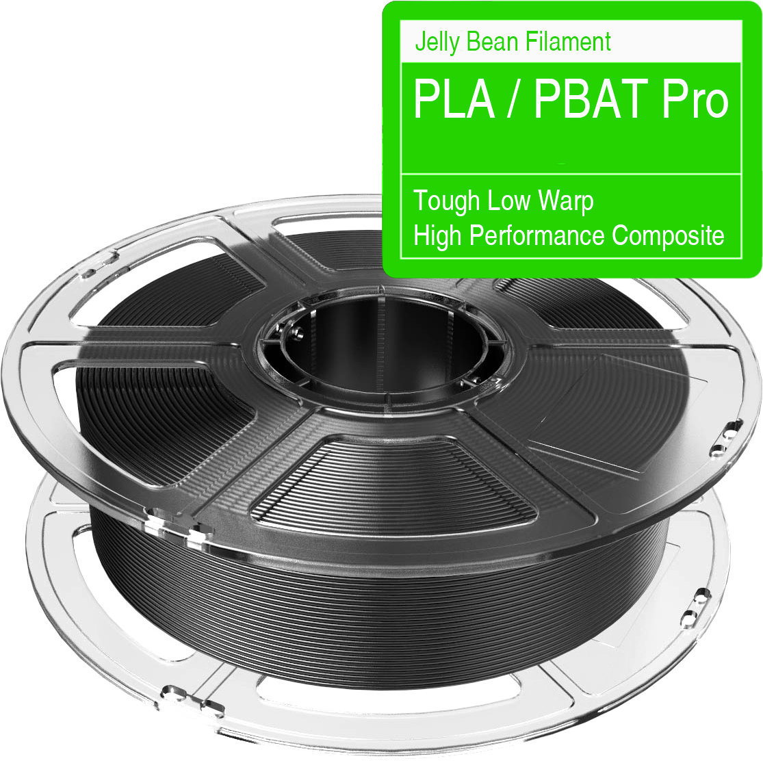 Black PLA PBAT Professional Tough Low Warping Filament for 3D Printers - Jelly Bean Filament