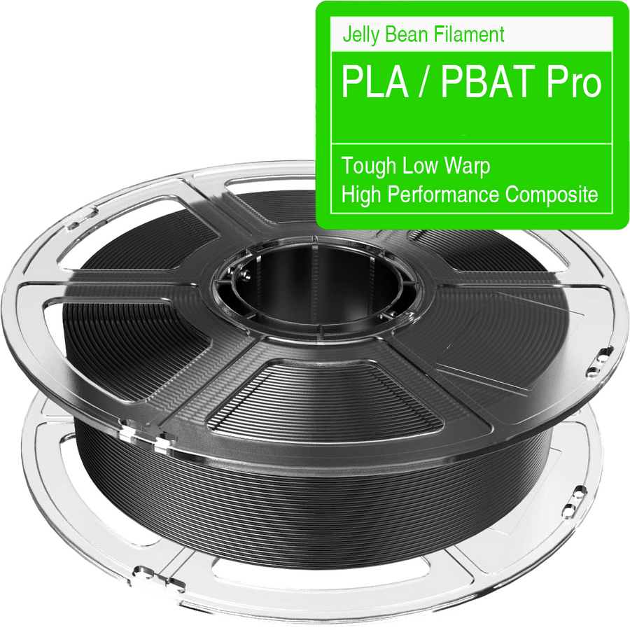 Black PLA PBAT Professional Tough Low Warping Filament for 3D Printers - Jelly Bean Filament