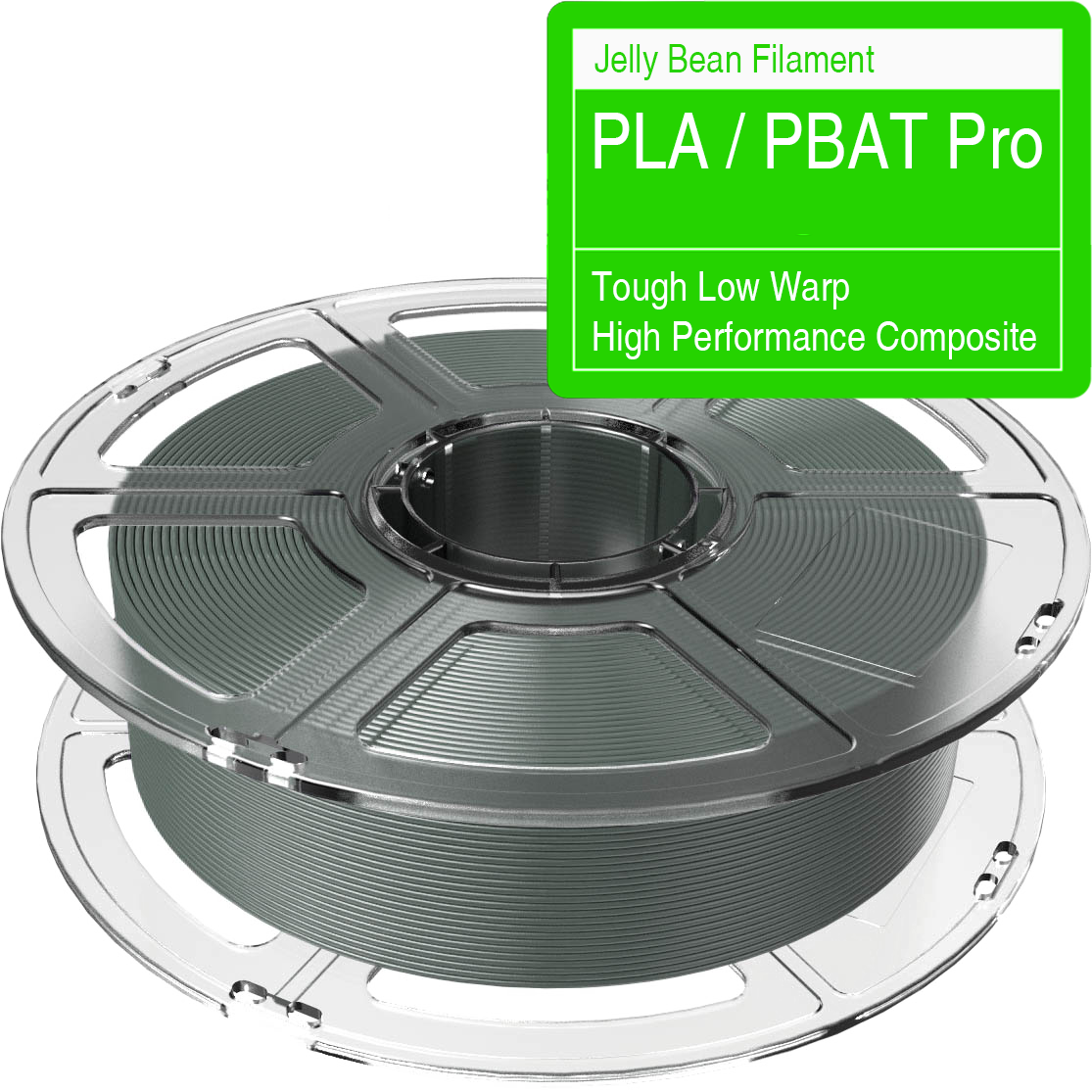 Grey PLA PBAT Professional High Performance Tough Low Warping Filament for 3D Printers - Jelly Bean Filament