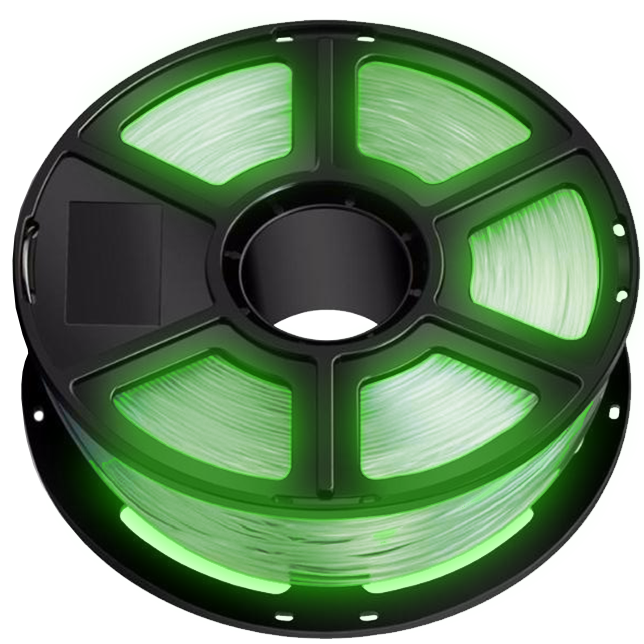 Flashforge Green GLow in the Dark FIlament spool in PLA 500 gram