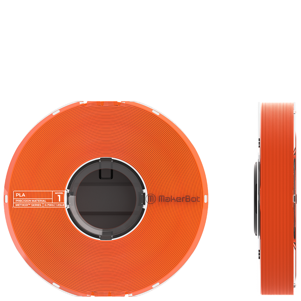 Makerbot method industrial grade 3d printer pla material spool orange