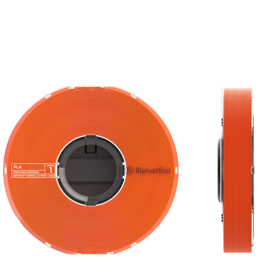 Makerbot method industrial grade 3d printer pla material spool orange