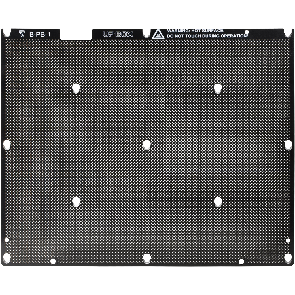 Up Box perfoard 3d printing surface