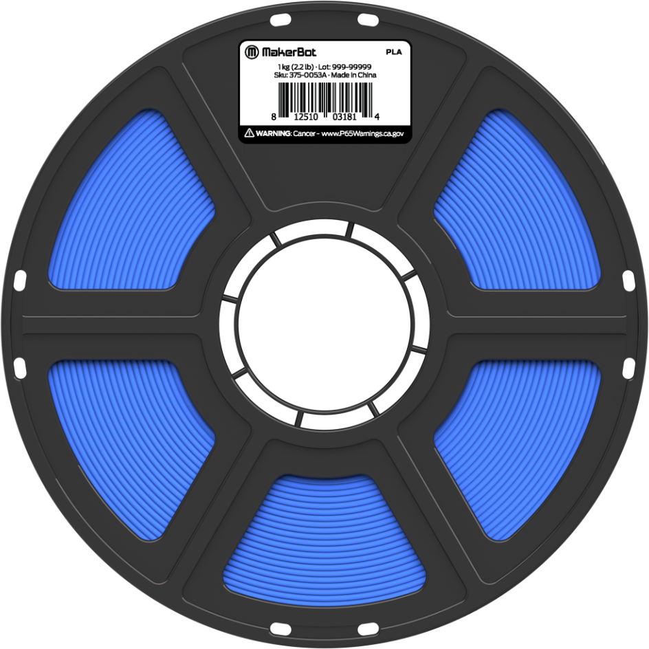 Makerbot Sketch Blue PLA filament spool 