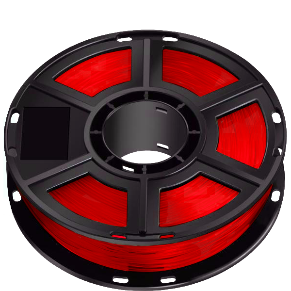 Flashforge Transparent Red PLA filament spool