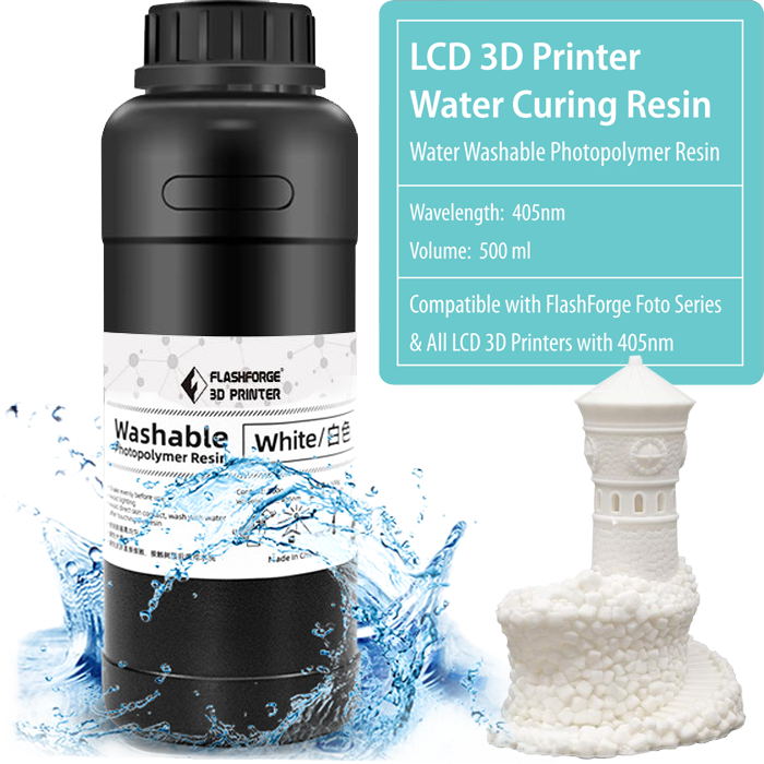 Flashforge Water Washable Photopolymer resin for FOTO LCD 3d printers